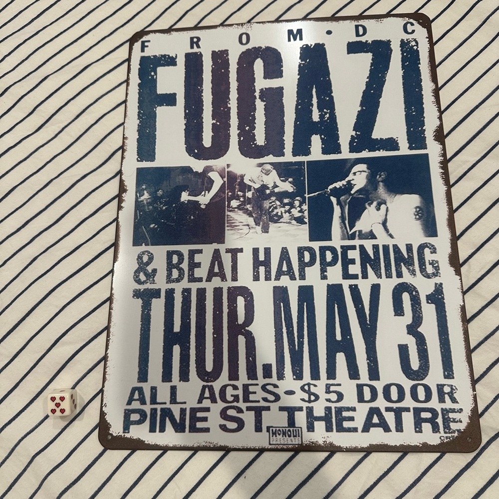 Fugazi Concert metal Poster Sign - Blue and White - Picture 11 of 13